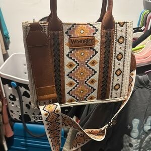 Wrangler Mini Bag Brown and Cream Geometric Design